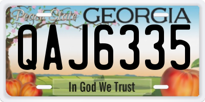 GA license plate QAJ6335