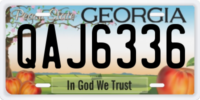 GA license plate QAJ6336