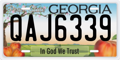 GA license plate QAJ6339