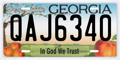 GA license plate QAJ6340
