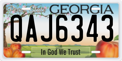 GA license plate QAJ6343