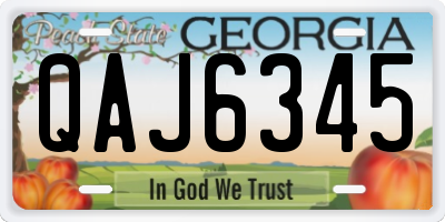 GA license plate QAJ6345