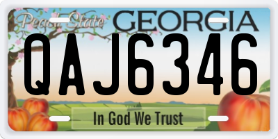 GA license plate QAJ6346