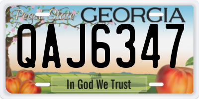 GA license plate QAJ6347