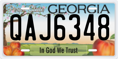 GA license plate QAJ6348