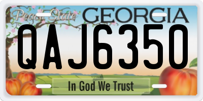 GA license plate QAJ6350