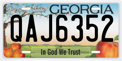 GA license plate QAJ6352