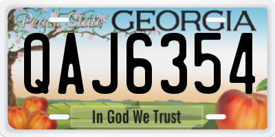 GA license plate QAJ6354