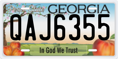 GA license plate QAJ6355