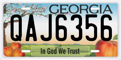 GA license plate QAJ6356