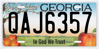 GA license plate QAJ6357