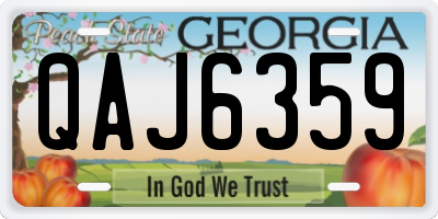 GA license plate QAJ6359