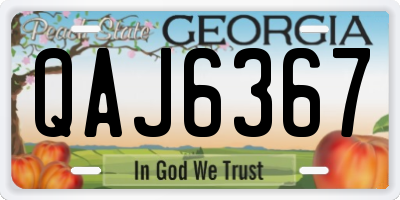 GA license plate QAJ6367