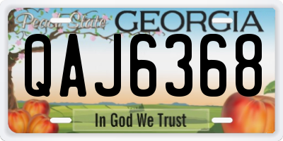 GA license plate QAJ6368