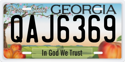 GA license plate QAJ6369