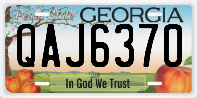 GA license plate QAJ6370