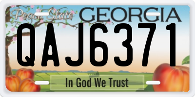 GA license plate QAJ6371