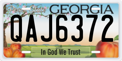 GA license plate QAJ6372