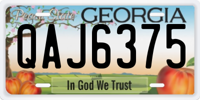 GA license plate QAJ6375