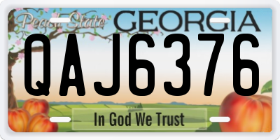 GA license plate QAJ6376
