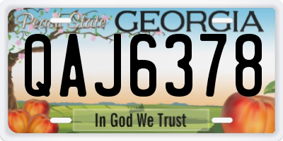 GA license plate QAJ6378
