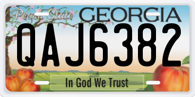GA license plate QAJ6382
