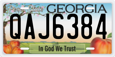 GA license plate QAJ6384