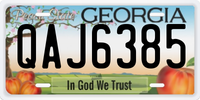 GA license plate QAJ6385
