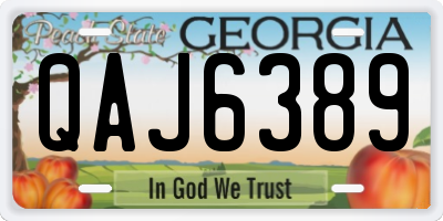 GA license plate QAJ6389