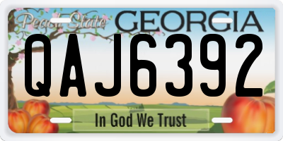 GA license plate QAJ6392