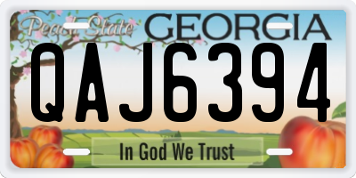 GA license plate QAJ6394