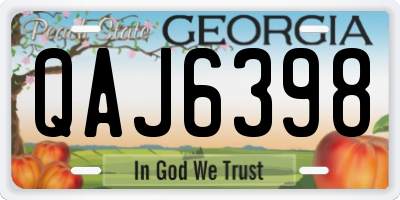 GA license plate QAJ6398