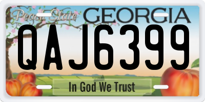 GA license plate QAJ6399
