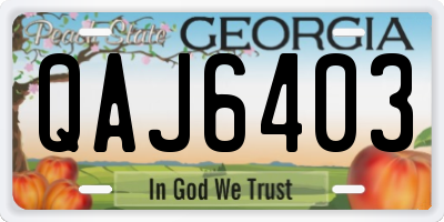 GA license plate QAJ6403