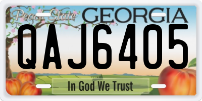 GA license plate QAJ6405