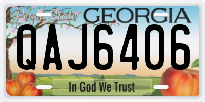 GA license plate QAJ6406