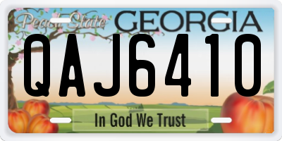GA license plate QAJ6410