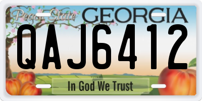 GA license plate QAJ6412