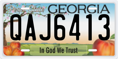 GA license plate QAJ6413