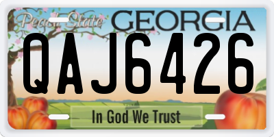 GA license plate QAJ6426