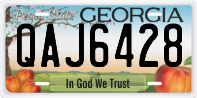 GA license plate QAJ6428