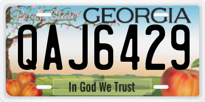 GA license plate QAJ6429