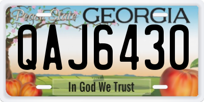 GA license plate QAJ6430