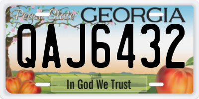 GA license plate QAJ6432