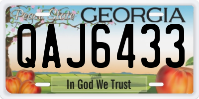 GA license plate QAJ6433