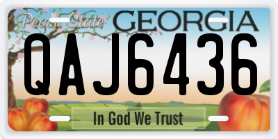 GA license plate QAJ6436