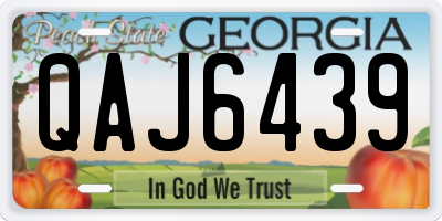 GA license plate QAJ6439
