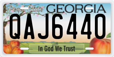 GA license plate QAJ6440