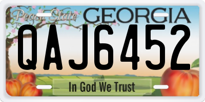 GA license plate QAJ6452
