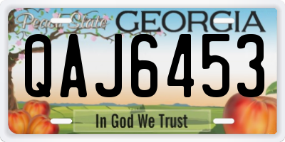 GA license plate QAJ6453